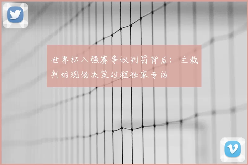 世界杯八强赛争议判罚背后：主裁判的现场决策过程独家专访